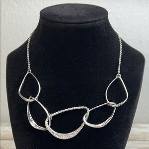 Alexis Bittar silver-tone asymmetrical orbiting aura necklace with crystals